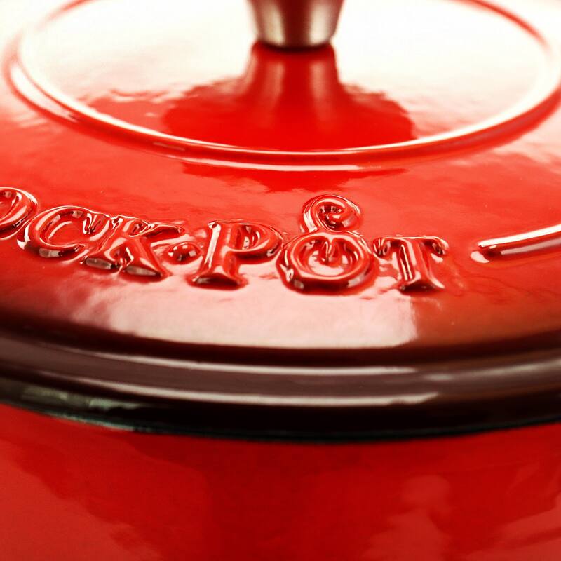 Crock-pot Artisan 3 Qt Enameled Cast Iron Casserole with Lid in Red