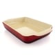 preview thumbnail 1 of 3, Crock Pot Artisan 4 Quart Stoneware Bake Pan in Red