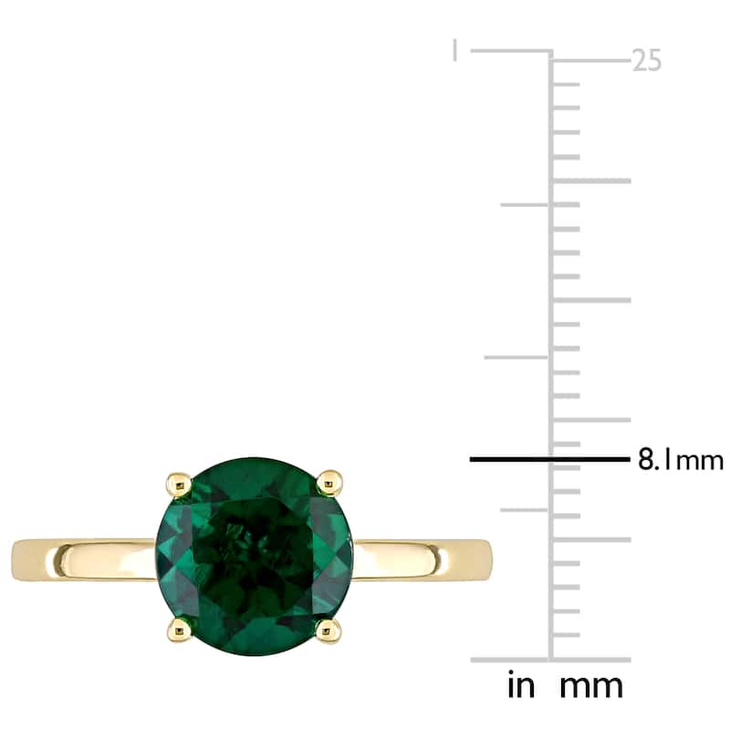 Miadora 10k Yellow Gold Created Emerald Solitaire Engagement Ring