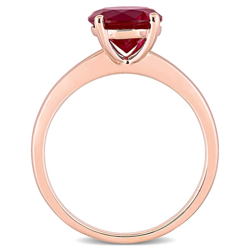 Miadora 10k Rose Gold Created Ruby Solitaire Engagement Ring