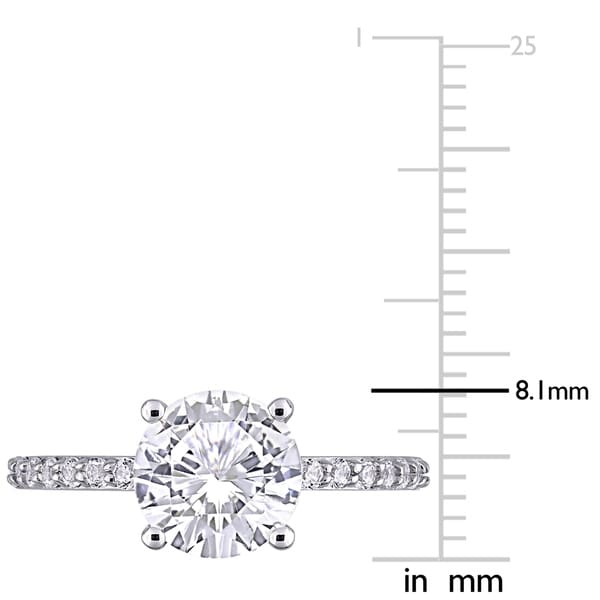 Miadora 10k White Gold Created White Sapphire Solitaire Engagement Ring
