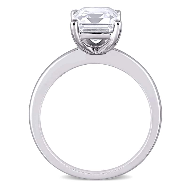 Miadora 10k White Gold Emerald-cut Created White Sapphire Solitaire Engagement Ring