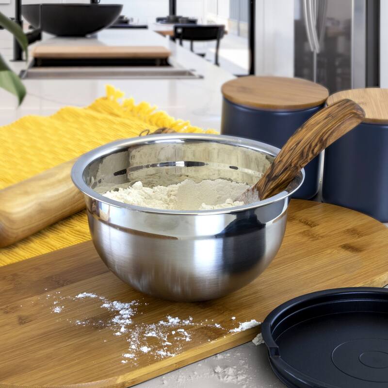 MegaChef 5Pc Multipurpose Non Slip Stackable Mixing Bowl Set with Lids
