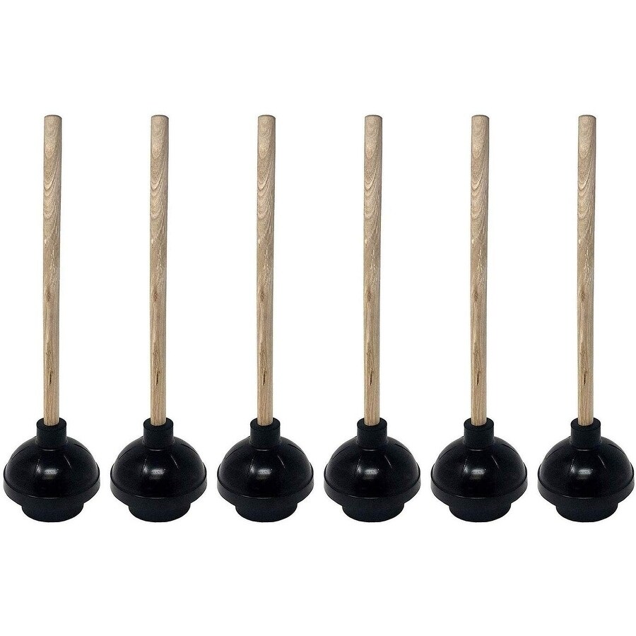 Super Toilet Plunger Double Thrust Force Cup Suction Superior Suction for Commercial Stores Restaurants Long Wooden Handle Fix Clogged Toilets Heavy Duty 1 Pack 
