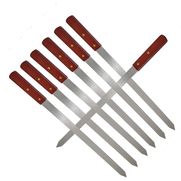 Set of 6 1 Inch Wide Stainless Steel BBQ Skewers Koubideh//Persian Goutime 23 Inch Brazilian Kabob
