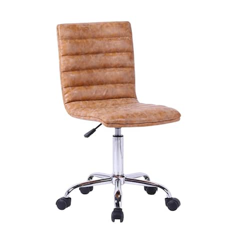Brown PU leather office chair