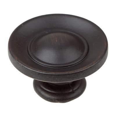 GlideRite 5-Pack 1 in. Oil Rubbed Bronze Round Ring Cabinet Knobs - Oil Rubbed Bronze