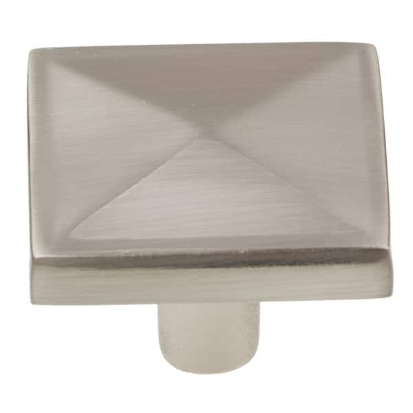 GlideRite 5-Pack 1-1/4 in. Satin Nickel Square Pyramid Cabinet Knobs ...