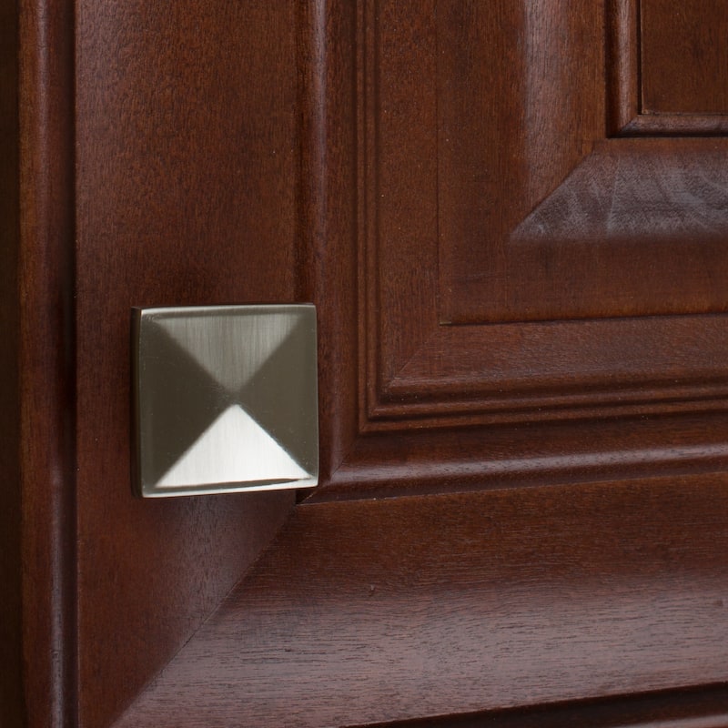 GlideRite 5-Pack 1-1/4 in. Satin Nickel Square Pyramid Cabinet Knobs - Satin Nickel