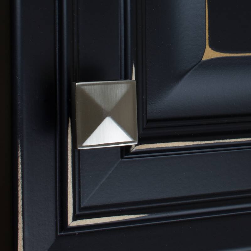 GlideRite 5-Pack 1-1/4 in. Satin Nickel Square Pyramid Cabinet Knobs - Satin Nickel