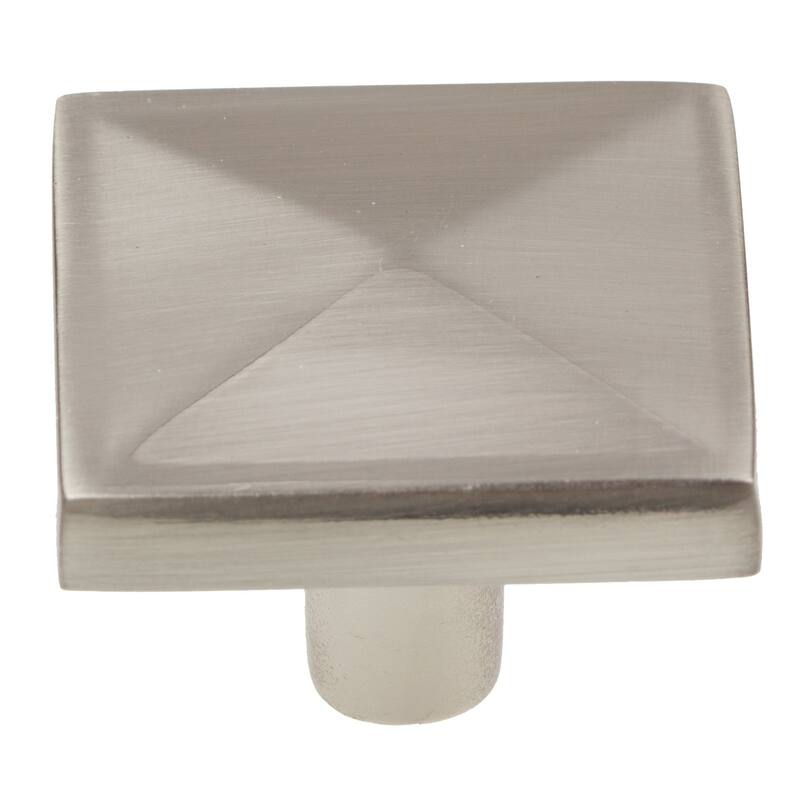 GlideRite 5-Pack 1-1/4 in. Satin Nickel Square Pyramid Cabinet Knobs - Satin Nickel