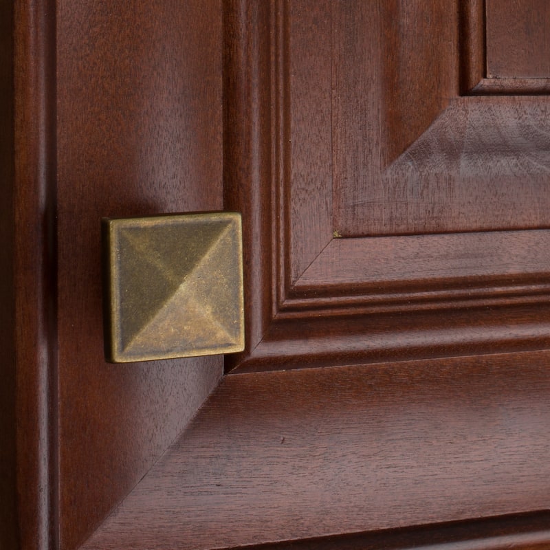 GlideRite 5-Pack 1-1/4 in. Antique Square Pyramid Cabinet Knobs