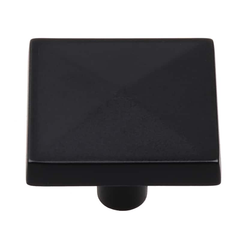 GlideRite 5-Pack 1-1/4 in. Matte Black Square Pyramid Cabinet Knobs - Matte Black