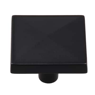 GlideRite 5-Pack 1-1/4 in. Matte Black Square Pyramid Cabinet Knobs - Matte Black