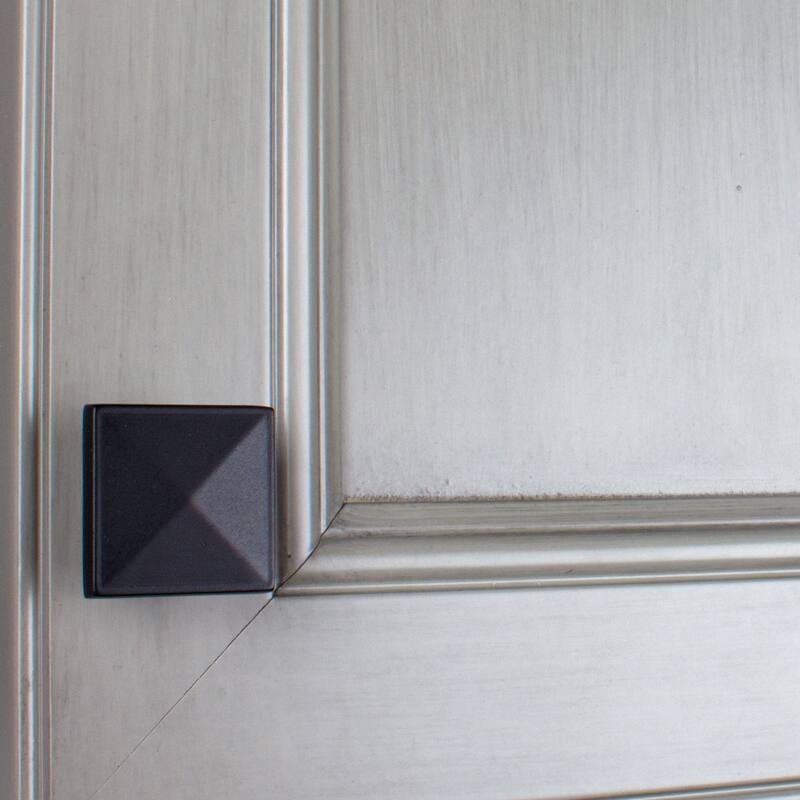 GlideRite 5-Pack 1-1/4 in. Matte Black Square Pyramid Cabinet Knobs - Matte Black