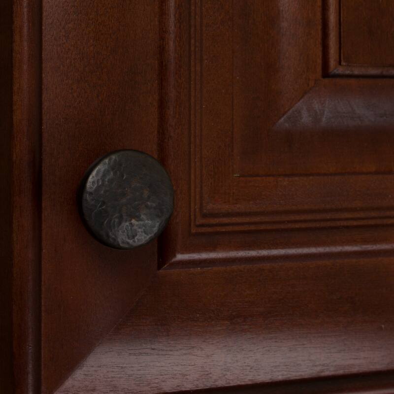 GlideRite 5-Pack 1-1/8 in. Rubbed Bronze Round Hammered Cabinet Knobs - Oil Rubbed Bronze