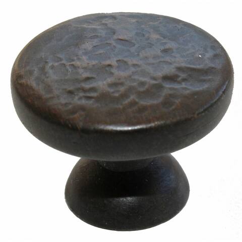 GlideRite 5-Pack 1-1/8 in. Rubbed Bronze Round Hammered Cabinet Knobs - Oil Rubbed Bronze