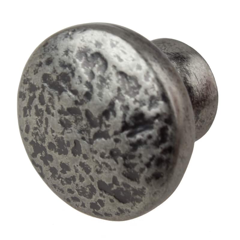 GlideRite 5-Pack 1-1/8 in. Weathered Nickel Hammered Cabinet Knobs - Weathered Nickel