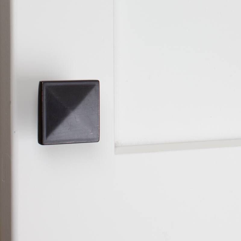 GlideRite 5-Pack 1-1/4 in. Rubbed Bronze Square Pyramid Cabinet Knobs - Oil Rubbed Bronze