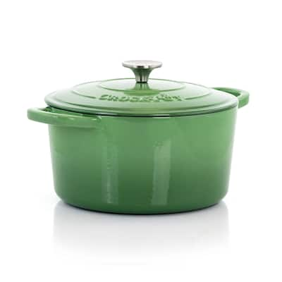 Crock-Pot Artisan 2Pc 5Qt Enamled Cast Iron Dutch Oven Pistachio Green