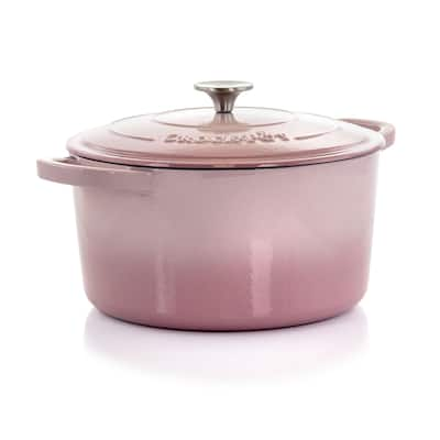 Crock-Pot Artisan 2 Pc 7 Qt Enamled Cast Iron Dutch Oven in Blush Pink