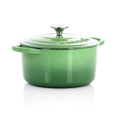 Crock-Pot Artisan 2Pc 3Qt Enamled Cast Iron Dutch Oven Pistachio Green