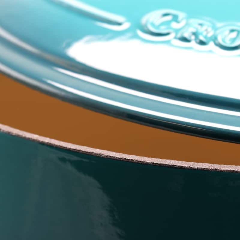 Crock-Pot Artisan 7 Qt Enameled Cast Iron Oval Dutch Oven Teal Ombre
