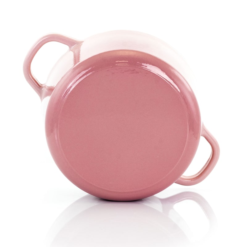Crock-Pot Artisan 2Pc 3Qt Enamled Cast Iron Dutch Oven Blush Pink
