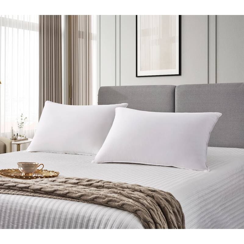 kathy ireland White Goose Feather and Down Fiber Pillow (Set of 2)