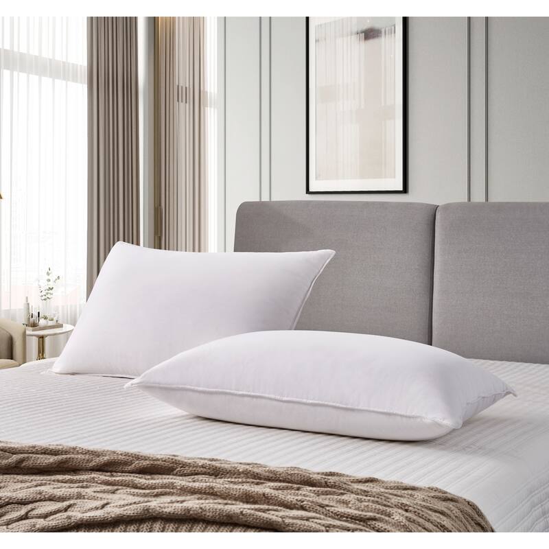 kathy ireland White Goose Feather and Down Fiber Pillow (Set of 2)