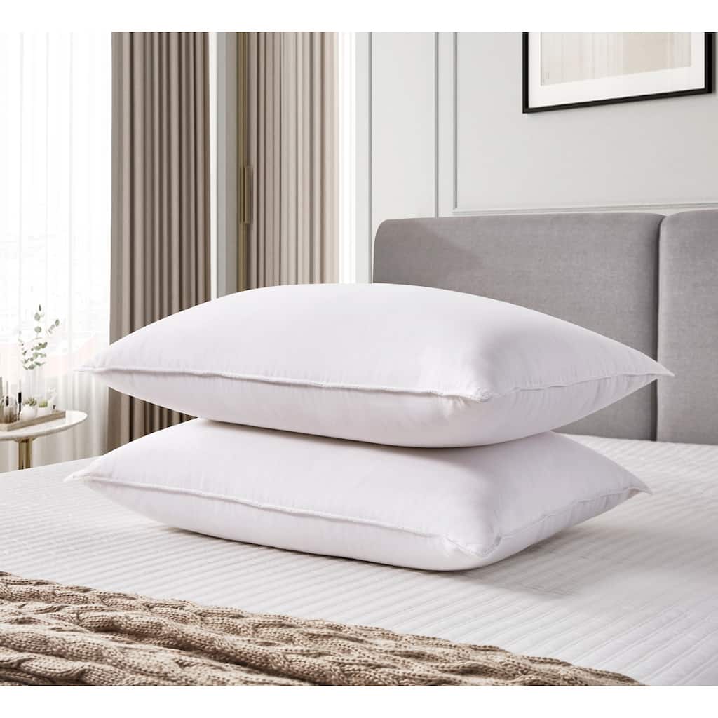 kathy ireland White Goose Feather and Down Fiber Pillow (Set of 2)