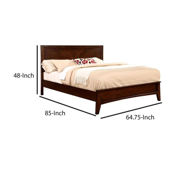 Queen Bed with Tapered Legs and Plain Plank Headboard Dark Brown Bed Bath Beyond 30746866