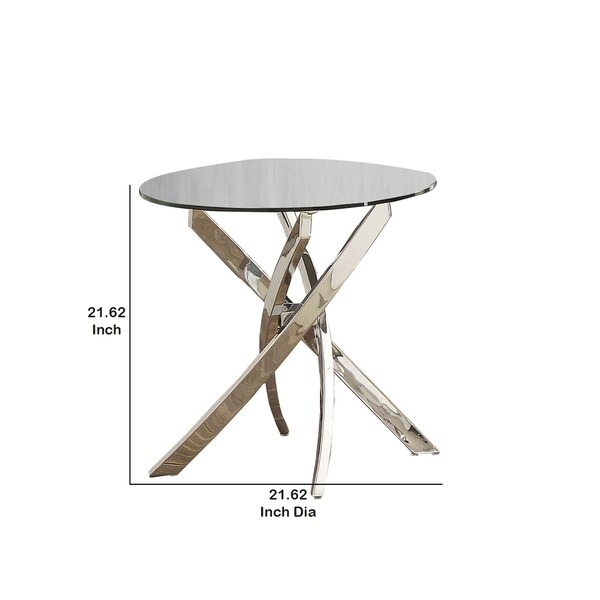 round glass top metal end table