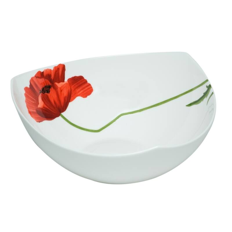 Christopher Knight Red Poppy Salad Bowl 9.75"