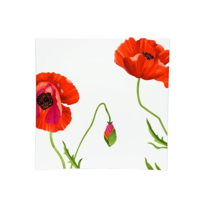 Christopher Knight Red Poppy Square Dinner Plates Set of 6