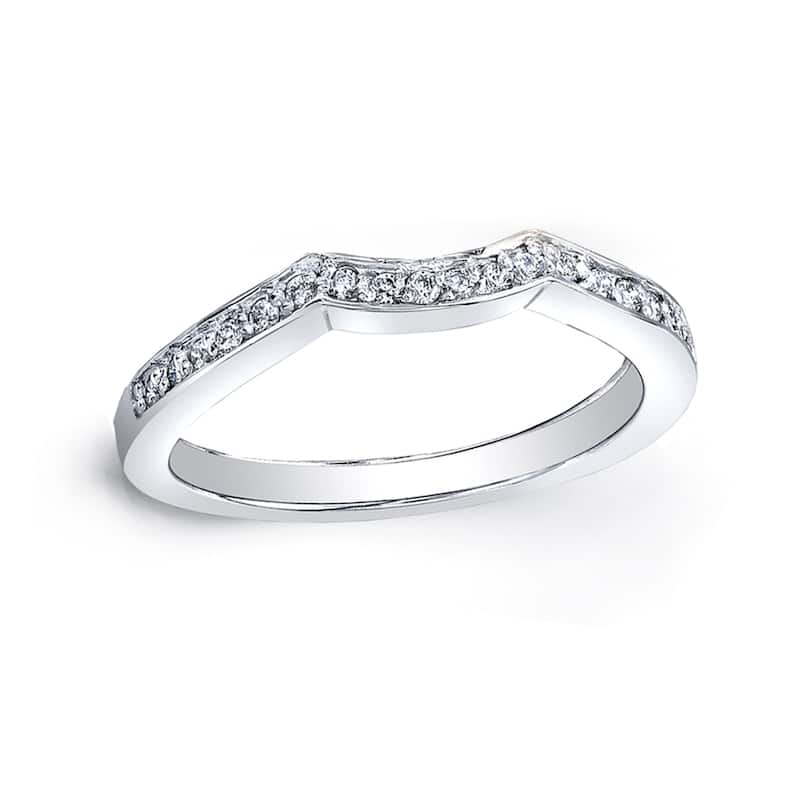 Auriya 1/5ctw Curved Diamond Wedding Band 14k Gold - White - 8