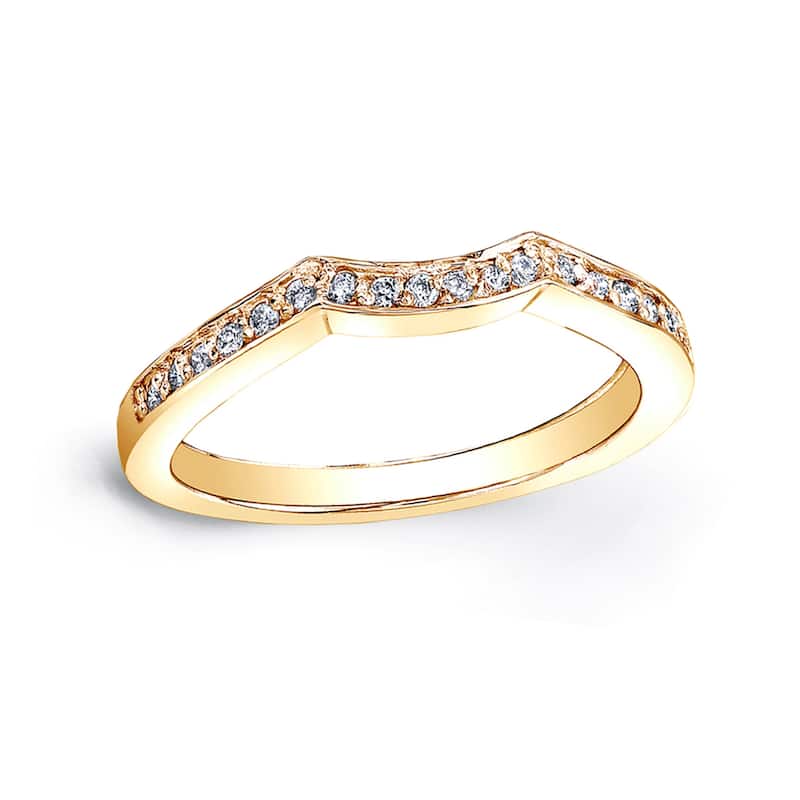 Auriya 1/5ctw Curved Diamond Wedding Band 14k Gold - Yellow - 4.5