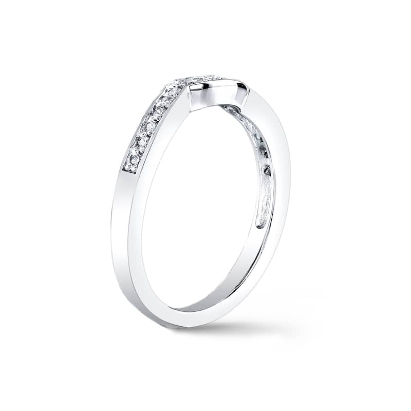 Auriya 1/5ctw Curved Diamond Wedding Band 14k Gold