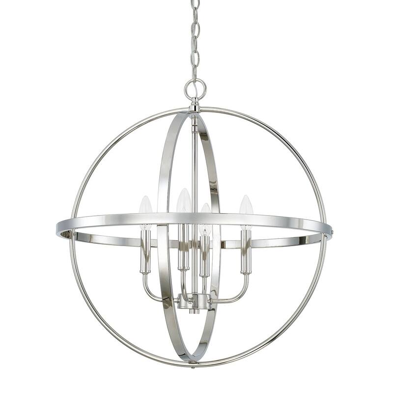 4-Light Pendant - Polished Nickel