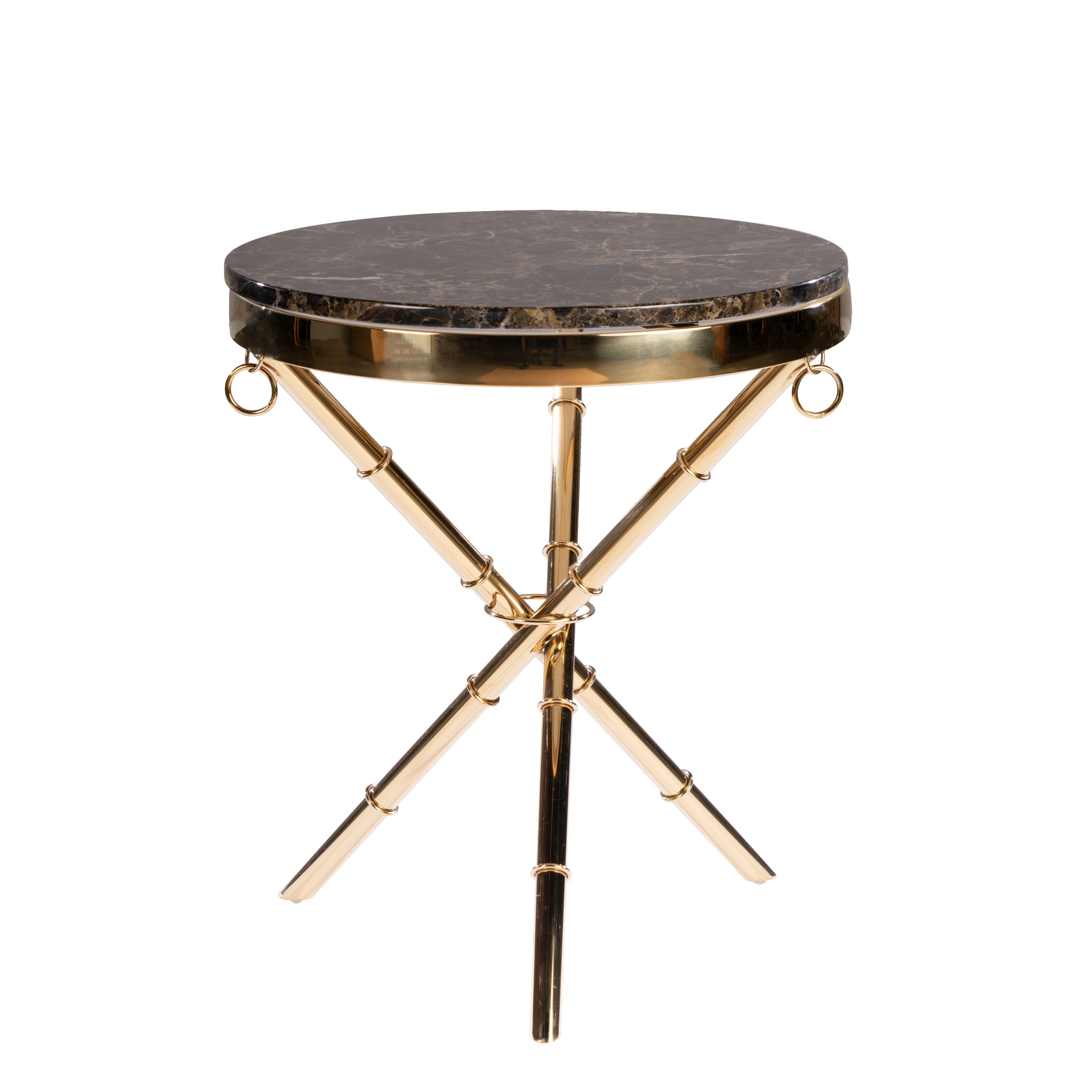 lexi black marble effect side table