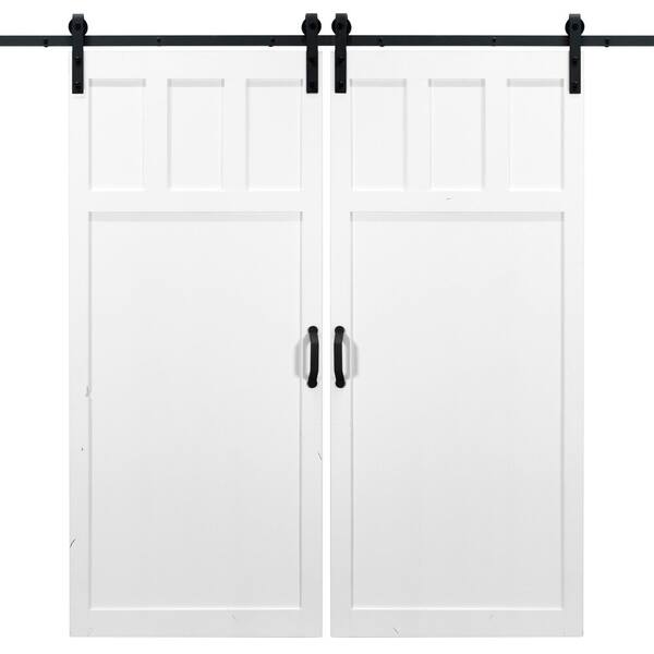 Shop 36 In X 84 In Craftsman Double Sliding Barn Doors With