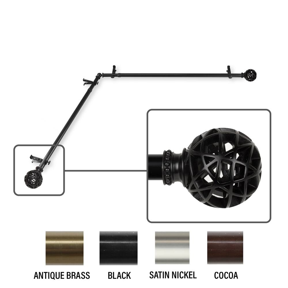 InStyleDesign Emerson Corner Window Curtain Rod 13/16 inch dia.