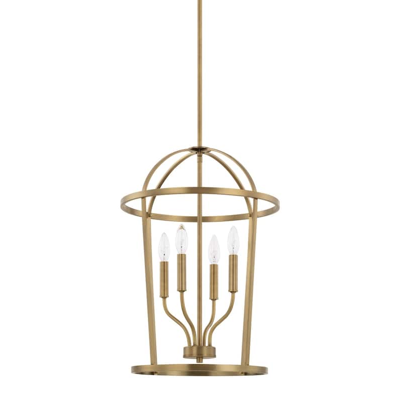 Greyson 4-Light Foyer Pendant - Aged Brass