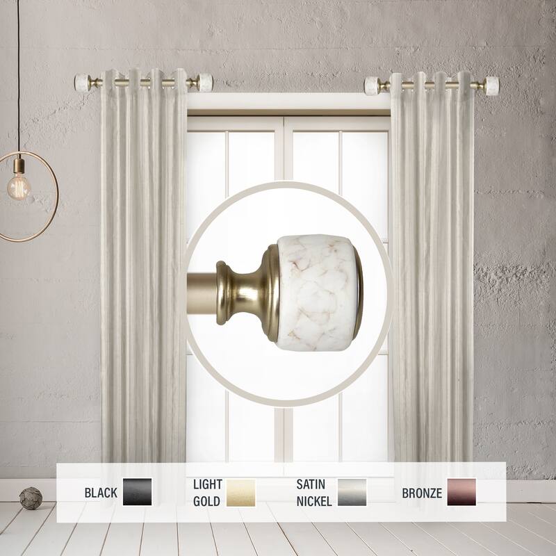 InStyleDesign Kinsley 1" Side Curtain Rod 12-20 inch long (Set of 2) - 12 to 20 inches - Light Gold
