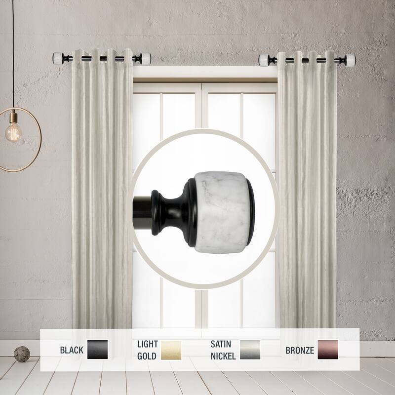 InStyleDesign Kinsley 1" Side Curtain Rod 12-20 inch long (Set of 2) - 12 to 20 inches - Black