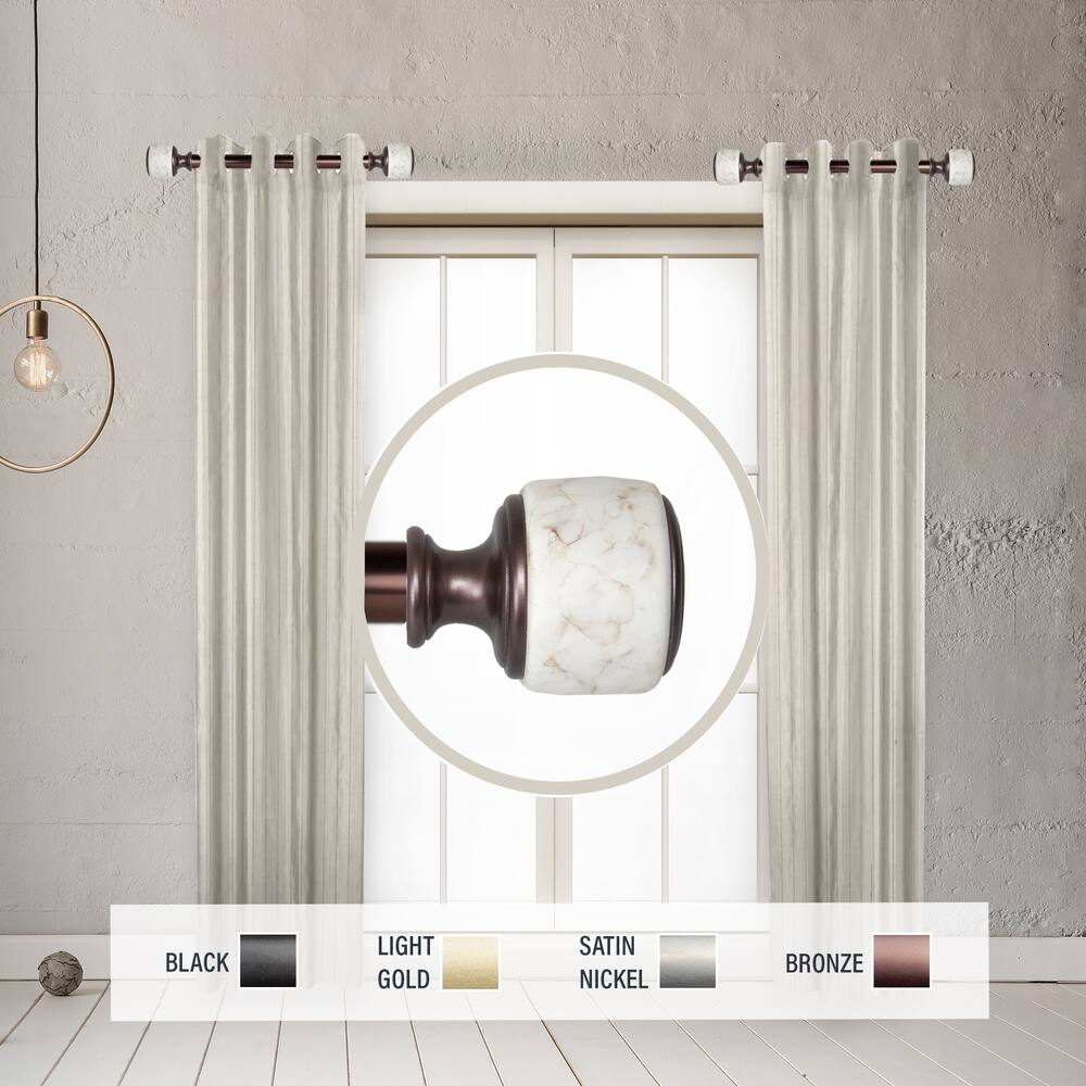 InStyleDesign Kinsley 1" Side Curtain Rod 12-20 inch long (Set of 2) - 12 to 20 inches