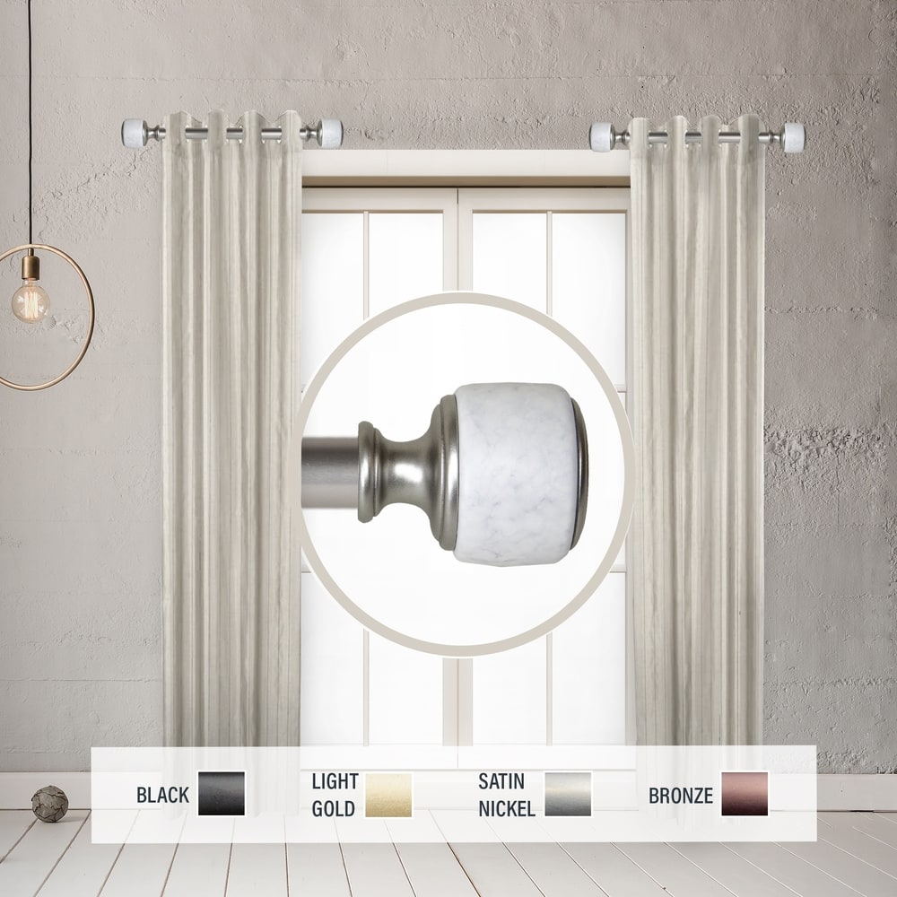 InStyleDesign Kinsley 1" Side Curtain Rod 12-20 inch long (Set of 2) - 12 to 20 inches