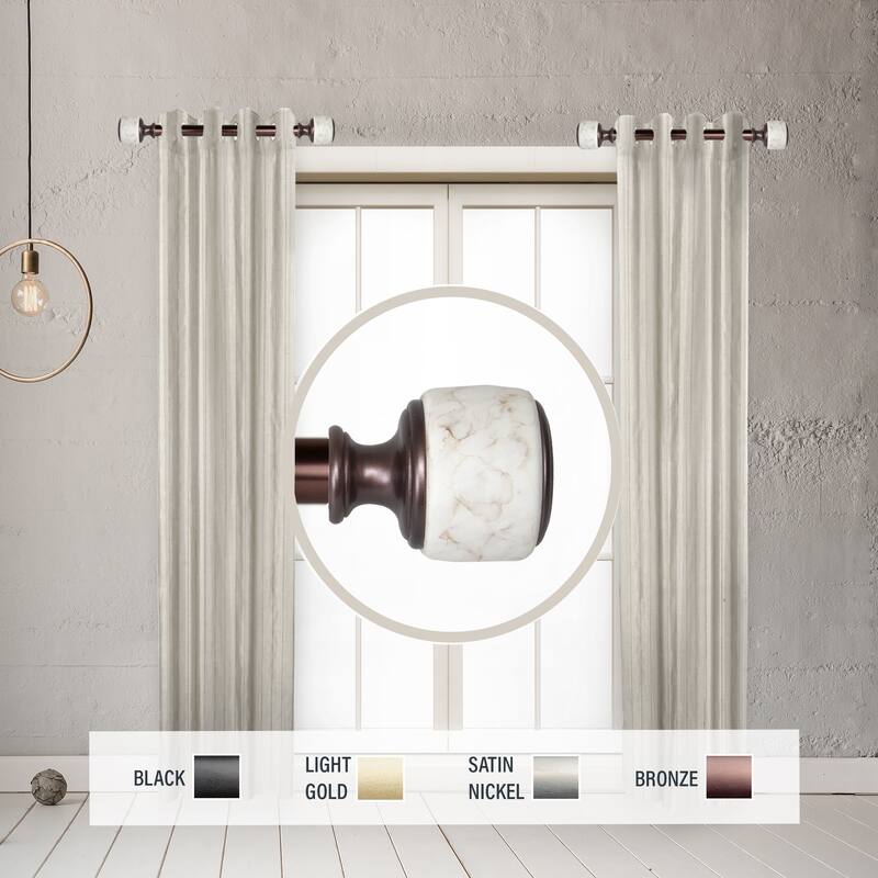 InStyleDesign Kinsley 1" Side Curtain Rod 12-20 inch long (Set of 2) - 12 to 20 inches