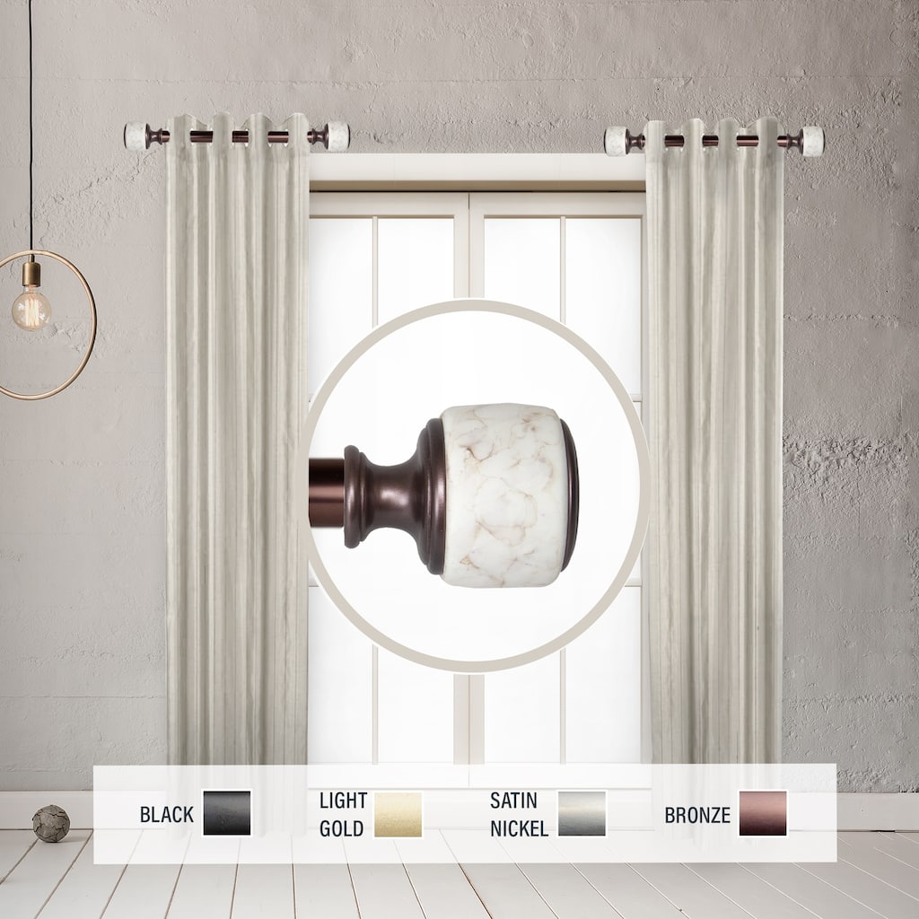 InStyleDesign Kinsley 1" Side Curtain Rod 12-20 inch long (Set of 2) - 12 to 20 inches