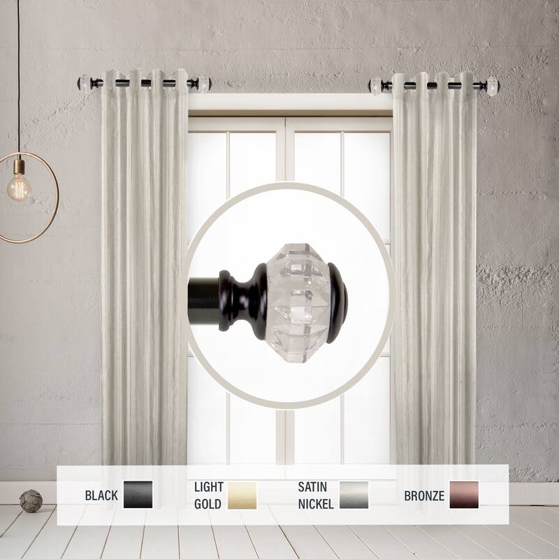 InStyleDesign Adeline 1" Side Curtain Rod 12-20 inch long (Set of 2) - 12 to 20 inches